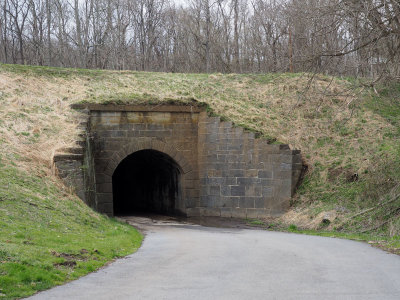 The tunnel under the canal to the parking lot at Four Locks