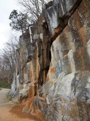 The cliff beside the river