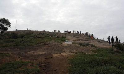 People who have come to see the sunrise on Nandi Hills