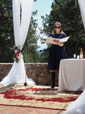 The Jewish wedding ceremony begins