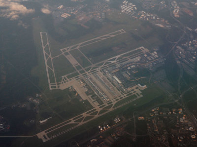 Flying over Dulles International Airport