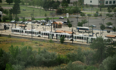 A public transportation center next to the hotel