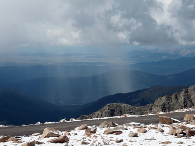 Rain storm seen from the road to Mount Evans