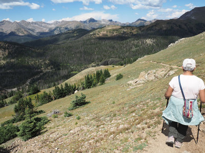 Returning to Milner Pass from the trail to Mount Ida