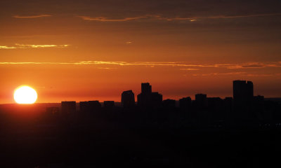 Sunrise over downtown Denver