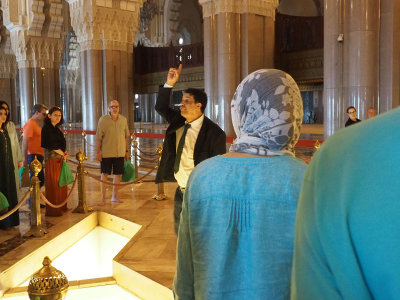 A tour guide - Hassan II Mosque