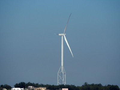 On of many wind turbines