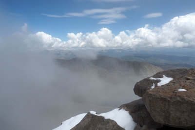 Fog on top of Mount Evans