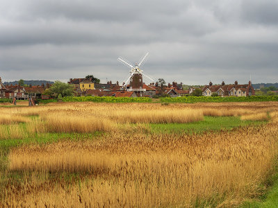 Windmill across the reed-bed