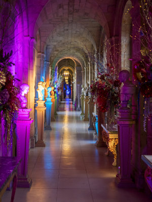 Corridor dressed for Christmas