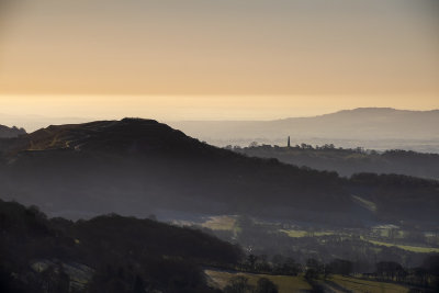 Herefordshire Beacon and Obelisk from Worcestershire Beacon