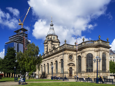 St. Philip's (Cathedral) Church and 103 Colmore Row tower (under construction).