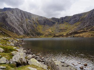 LLyn Idwal with an angler