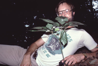 Dr. Paul Somers w/ ginseng plant 