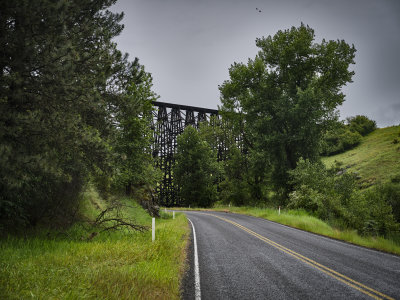 Towering Wooden Railroad Bridges