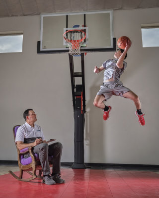 Jon & Logan @ Basketball Tryouts
