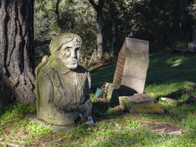 Carved Wood Headstone