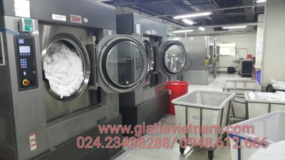 Mô hình giặt là công nghiệp sử dụng máy giặt công nghiệp Unima
