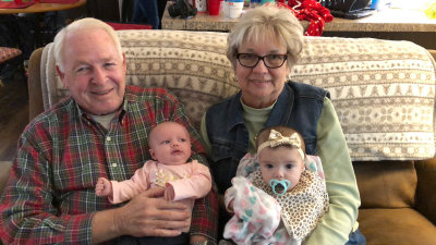 Great Grandparents with Zaylee &Josie