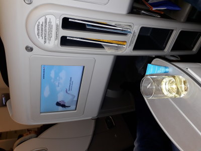 Welcome champagne on Air France Boeing 777