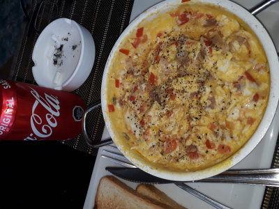 Egg and bacon chilean style.