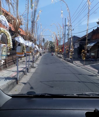 Street after a temple testival. Bali