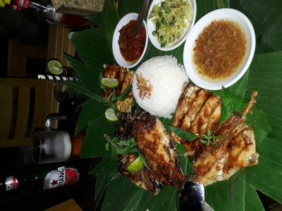 Dinner at restaurant Ibu Rai. Ubud