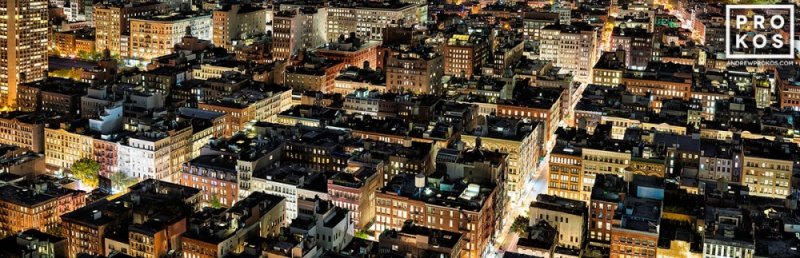 SoHo Night Panorama print from the NYC skylines gallery.