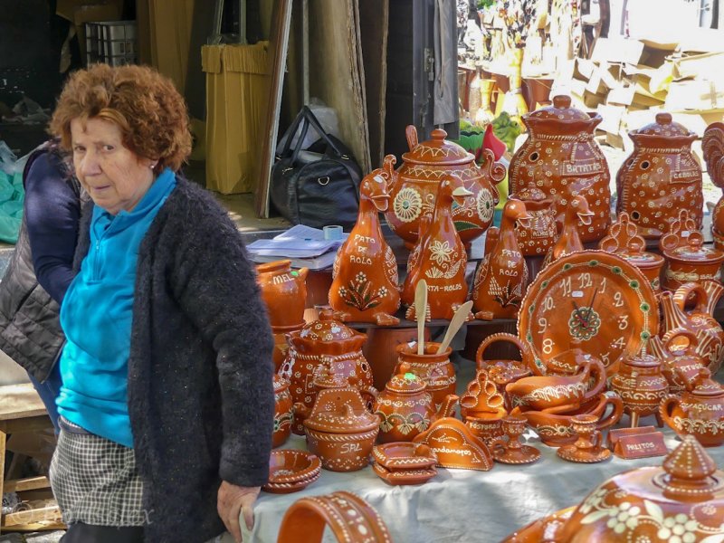 The Lady at the pottery stand 