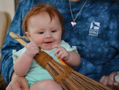 Great-Granddaughter, with first training broom!