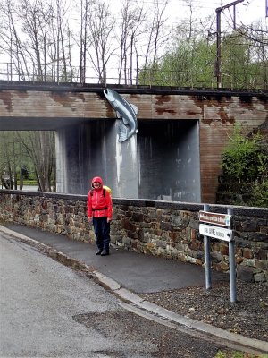 Posing at railway bridge