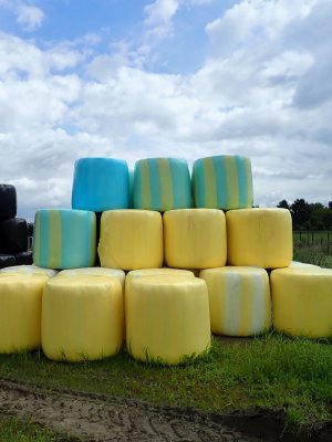 Stage 22: Hay bales in plastic