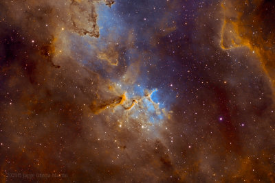 IC-1805, heart Nebula in HST Palete