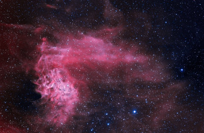 ic405, flamming star nebula in HOO