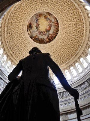 George Washington Statue under the Rotunda Dome