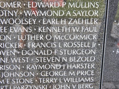 Some of the 58,195 Names Inscribed on the Wall