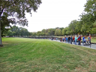 The quiet setting for the Wall in Constitution Gardens on the Mall 