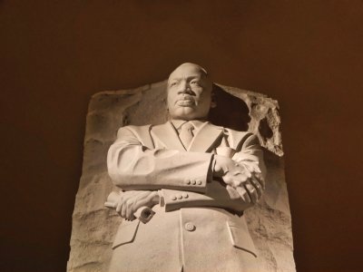 Closeup details of the sculpture of MLK