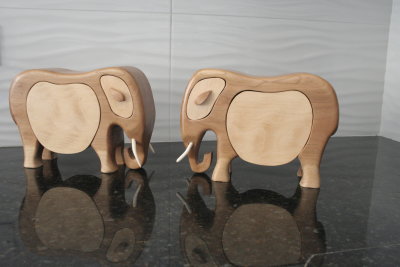 book matched pair of elephants