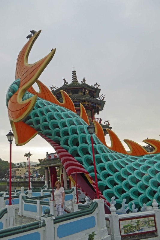 Exiting the dragons tail at Lotus Pond in Kaohsiung, Taiwan
