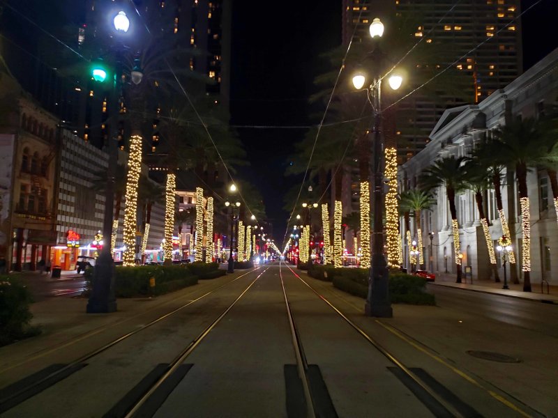 Canal Street decorated for Christmas