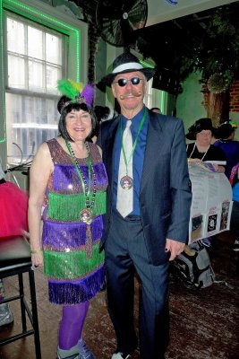 Dressed for Mardi Gras on Orient Express Party
