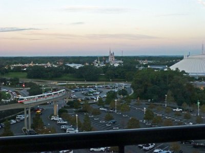 View of Monorail and Magic Kingdom from Our Balcony