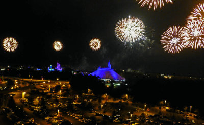 Watching Magic Kingdom Fireworks from Our Balcony