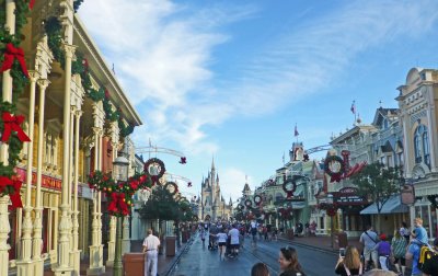 Christmas on Main Street USA at the Magic Kingdom