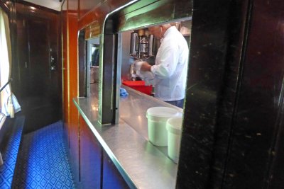 Galley between Ione and Gwen Carriages on Belmond British Pullman