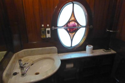 All toilets on the Belmond British Pullman have Art Deco windows