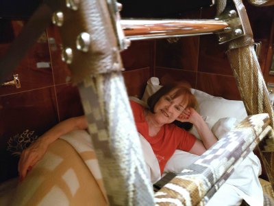 Susan on the bottom bunk