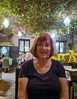 Dinner in the courtyard of a Venice restaurant