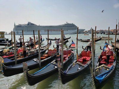 Cruise ship on the Grand Canal in Venice